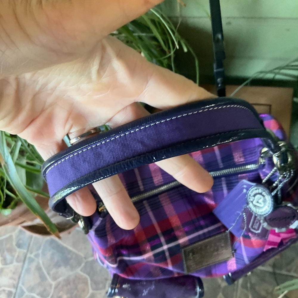 Coach Poppy Tartan hobo, 4 hang tags, like new, statement bag for vintage lovers - Picture 6 of 13